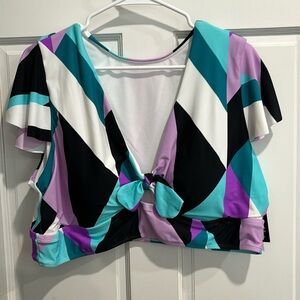 Wireless Torrid Flutter Sleeve Swim Top